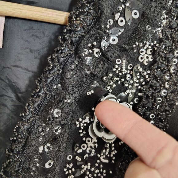 Escada Couture Womens Gala Glam Beaded Jacket 38 Black White Old Money - Picture 13 of 16